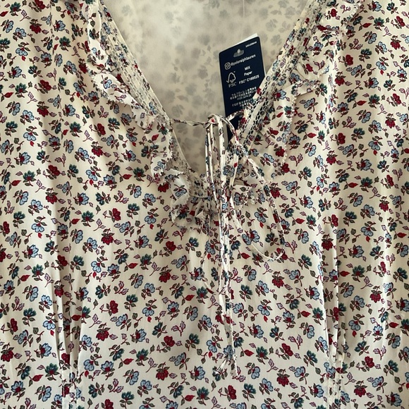 NWT $498 Size 8 Polo Ralph Lauren Floral Ruffle-Trim Midi-Dress - Picture 12 of 13